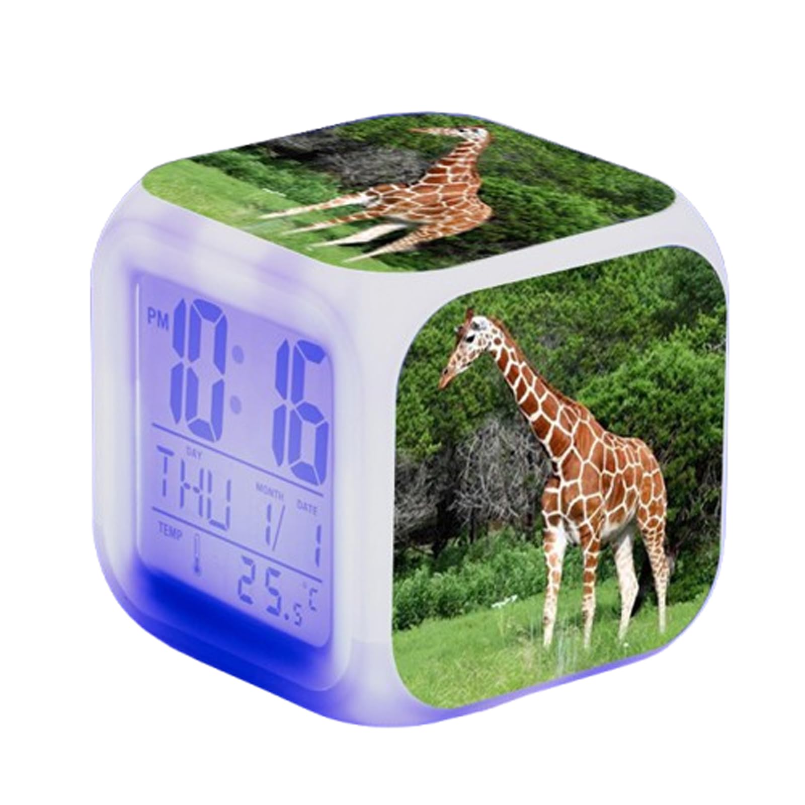 Luminescentdream Girls 14 Giraffe Digital Alarm Clock Wake Up Digital Clock For Boys Back To School Gift 7 Color Changing Night Light Clock Can Be Placed Anywhere