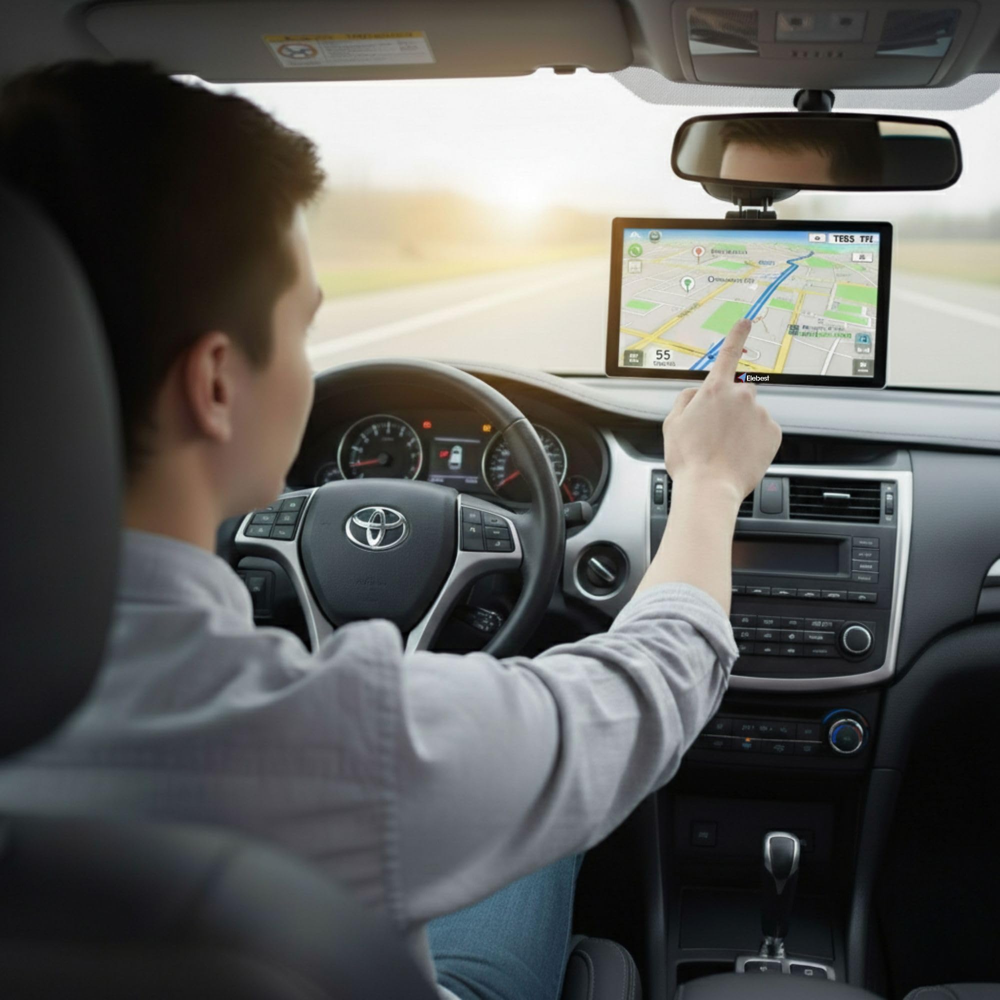Elebest City 90 – 9 Zoll GPS Navi für Auto, LKW & Wohnmobil | Europa-Karten (52 Länder) mit Updates, Radarwarner, Fahrspurassistent, Bluetooth, POI-Datenbank & Freisprecheinrichtung