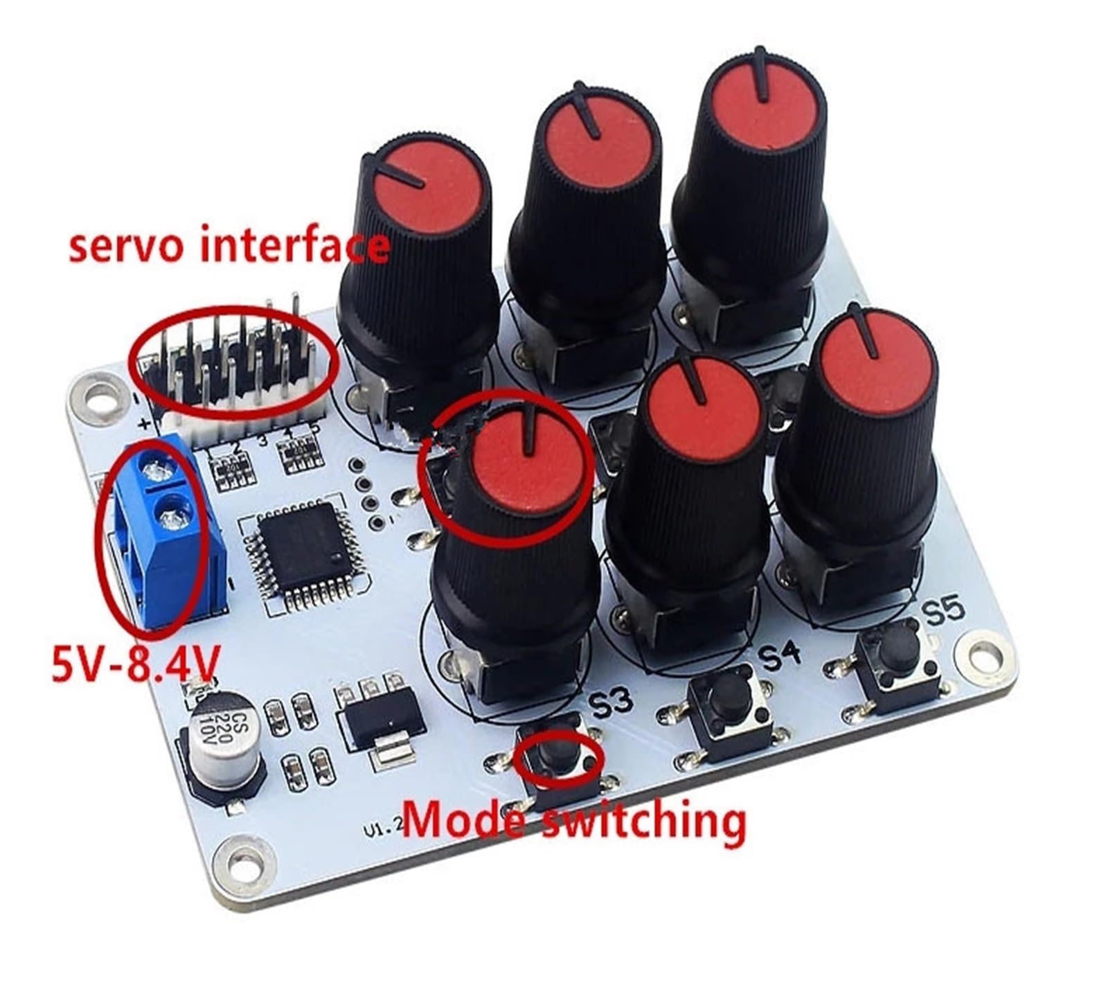 Metal Robot Arm Gripper, 150mm DIY Mechanical Claw Clamp with Servo Robotic Arm (Size : Control Board)