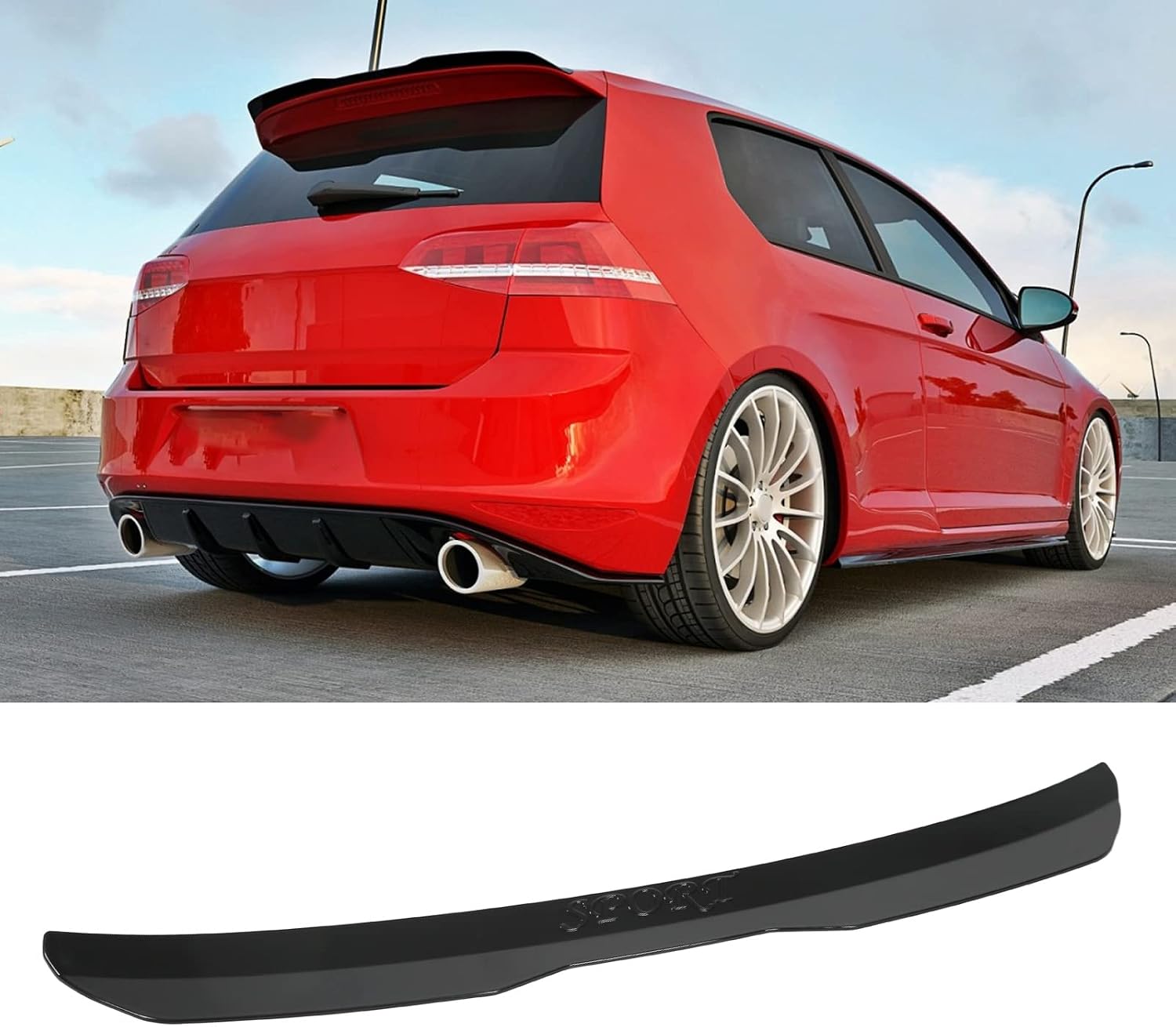 Universal Car Rear Spoiler Wing Compatible for Golf MK1 MK2 MK3 MK4 MK5 MK6 MK7 Models 2000-2022 Vehicles ABS Glossy Black Spoiler