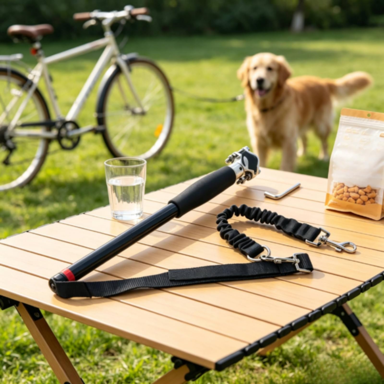 KESOTO Guinzaglio per Bicicletta Cani Guinzaglio Cane Bici Guinzaglio Pettorina Cane Accessorio Bici con Morsetto Metallico E Impugnatura Cilindrica Asta