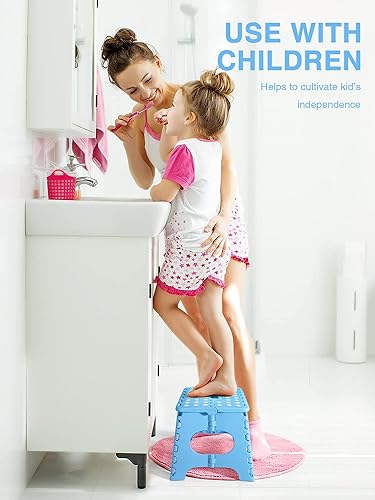 Miniatura 160 de Dyforce Taburete plegable de 9 pulgadas, taburete para niños, taburetes resistentes para adultos, taburetes de pie compactos, taburetes ligeros para