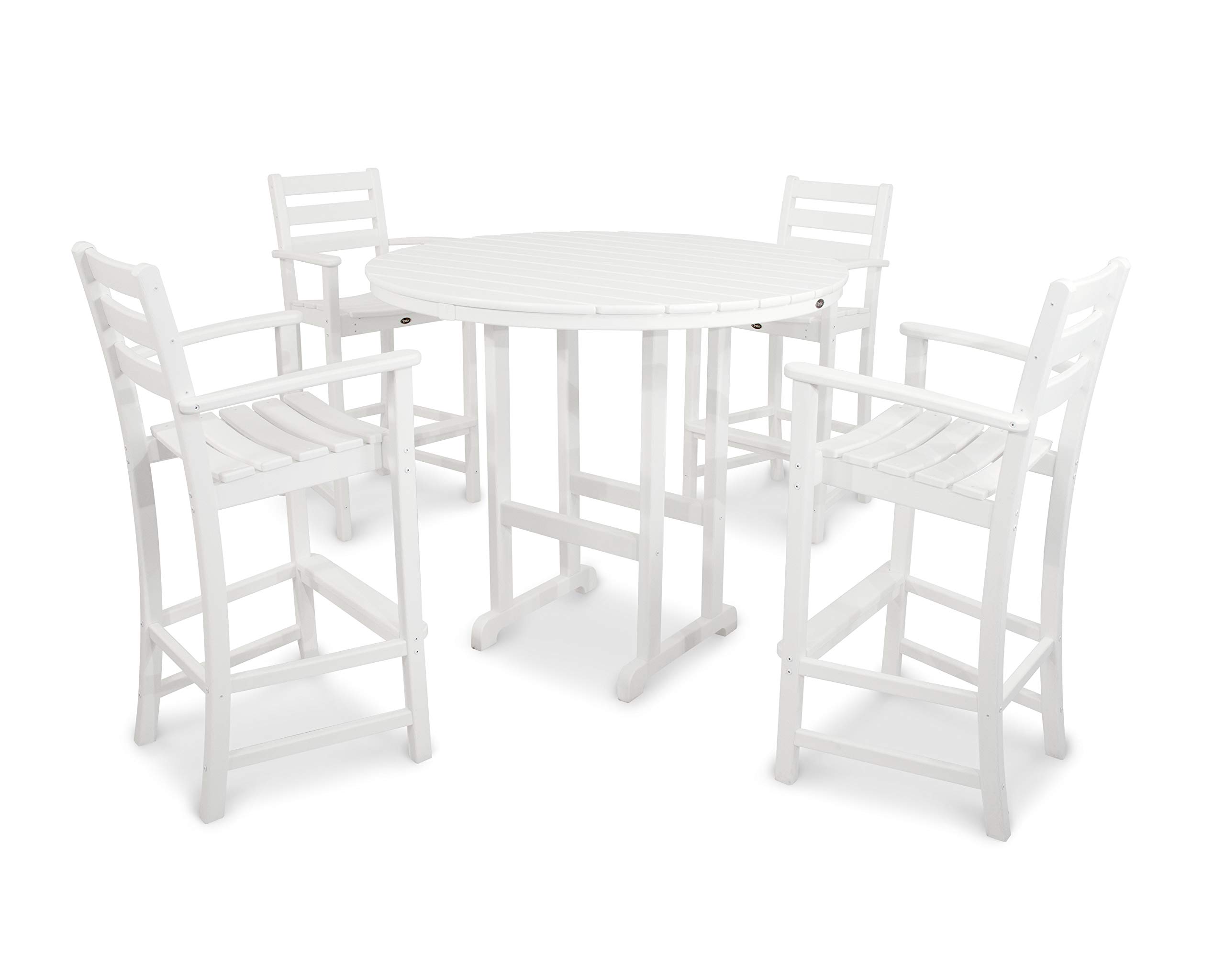 Trex Outdoor Furniture TXS119-1-CW Monterey Bay 5-Piece Bar Set, Classic White