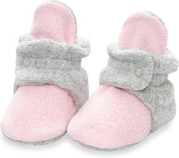 Zutano Unisex Fleece Baby Booties, Two Snap Closure, Newborn to 24 Months