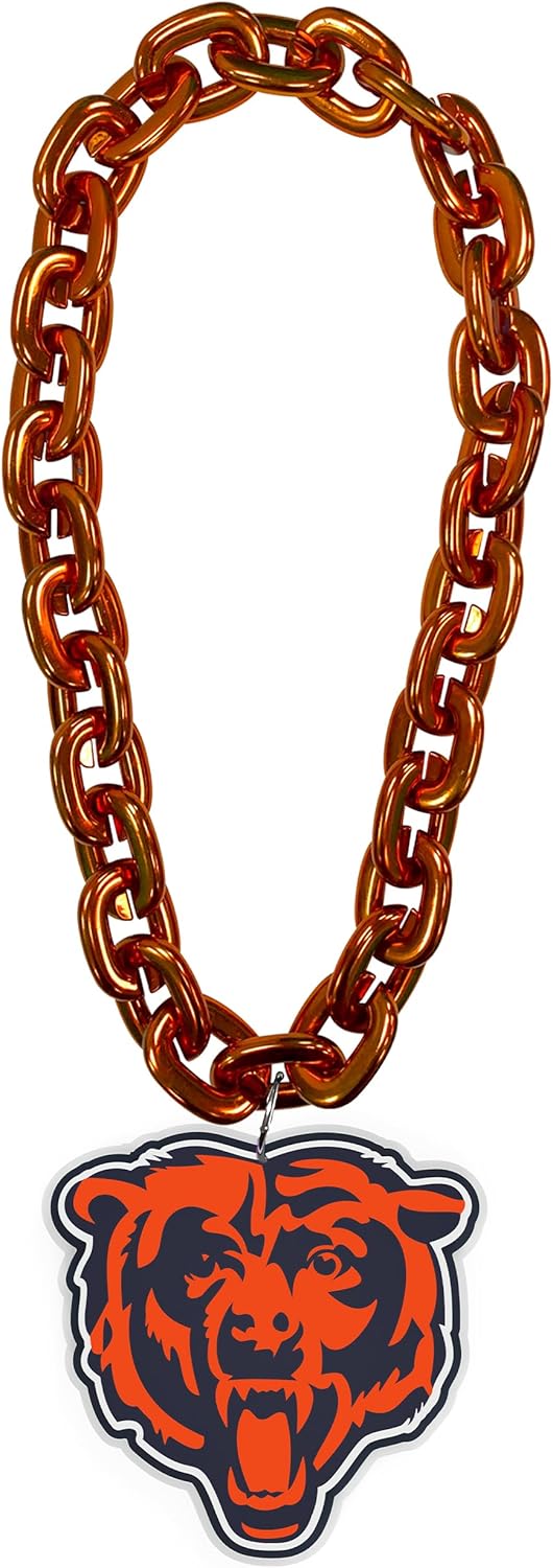 Chicago Bears NFL Bear Head Fan Chain, Orange