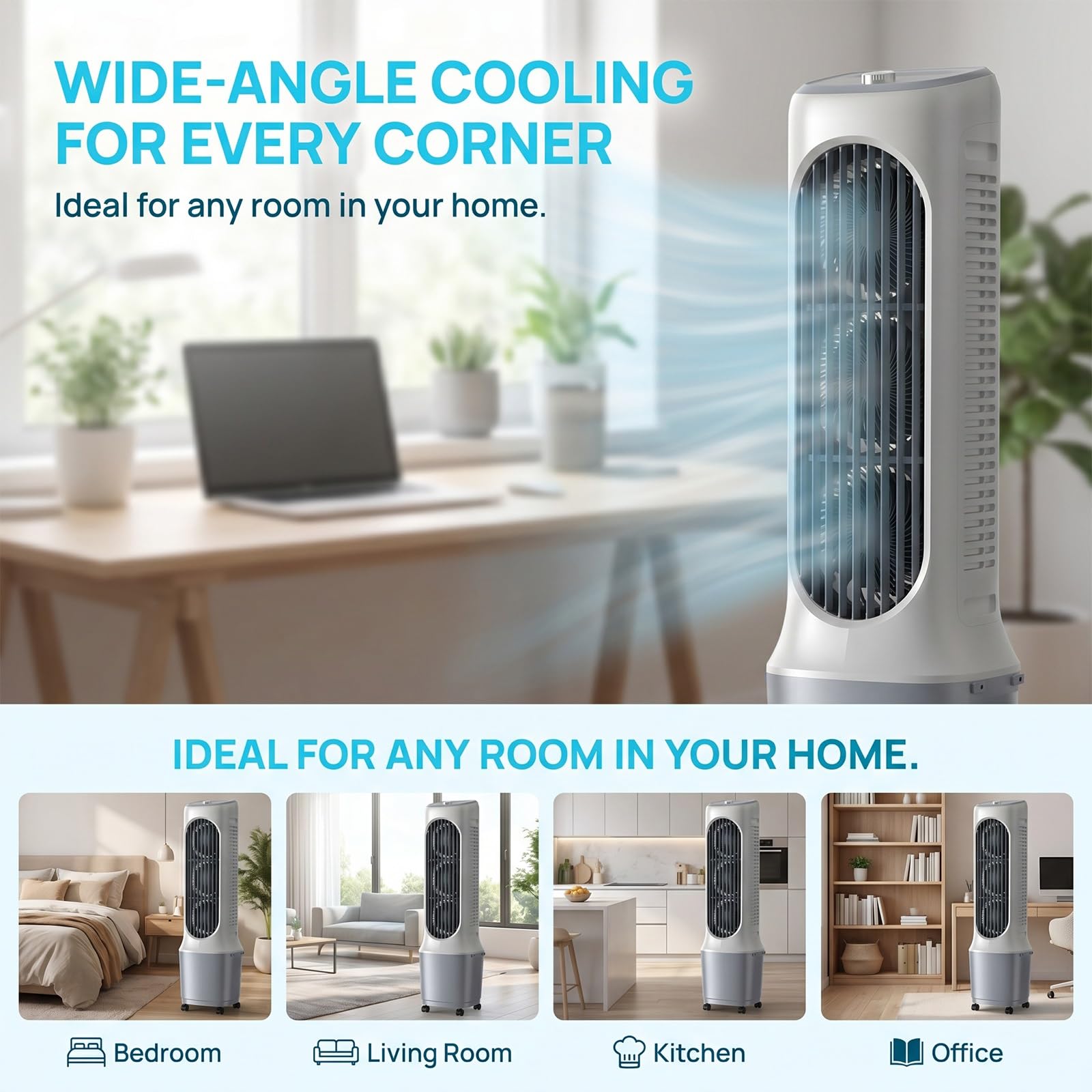 Condizionatore Portatile senza unità esterna | Condizionatore dual split, Portable Air Conditioning, Ventilatore, Raffreddamento, 12H Timer, for Camper Casa Ufficio
