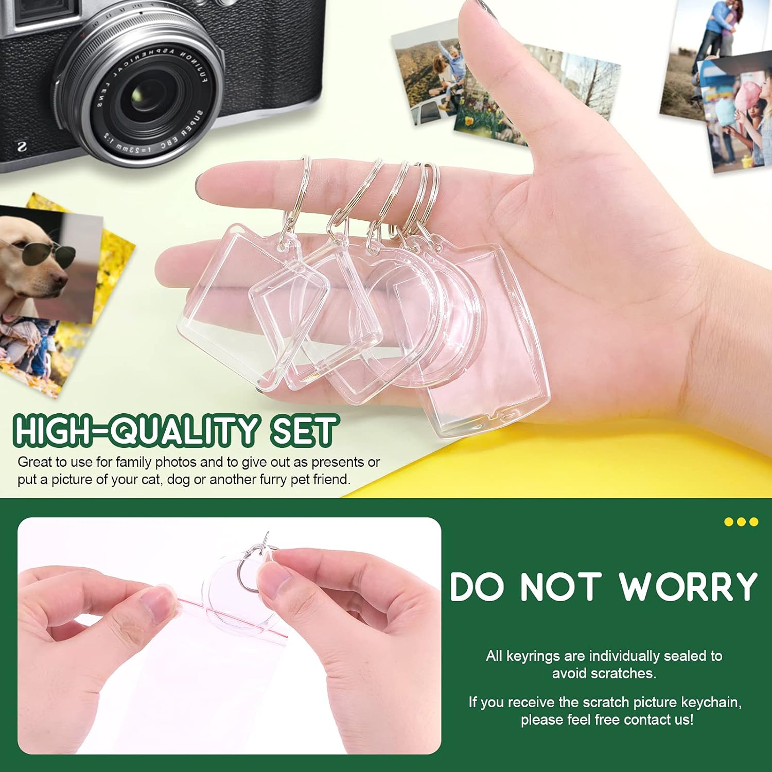 Keadic 40 Pcs Acrylic Photo Frame Keyring Assortment Set, Personalized Clear Blank Photo keychain Holder, Heart, Rectangle, Round, Square, Rhombus Picture Keychains as Gift,Suit for Artwork at  Men’s Clothing store