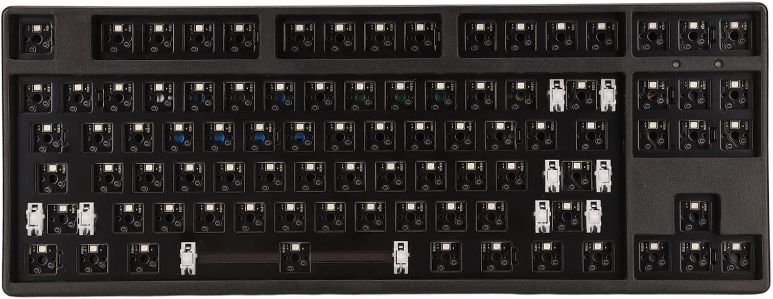 87 Keys RGB Modular Mechanical Keyboard, TKL Layout Wired Gaming Keyboard DIY Kit with Hot Swap Switch Aluminum Alloy Mechanical Keyboard DIY Kit, Compatible Modular Keyboard (Black)
