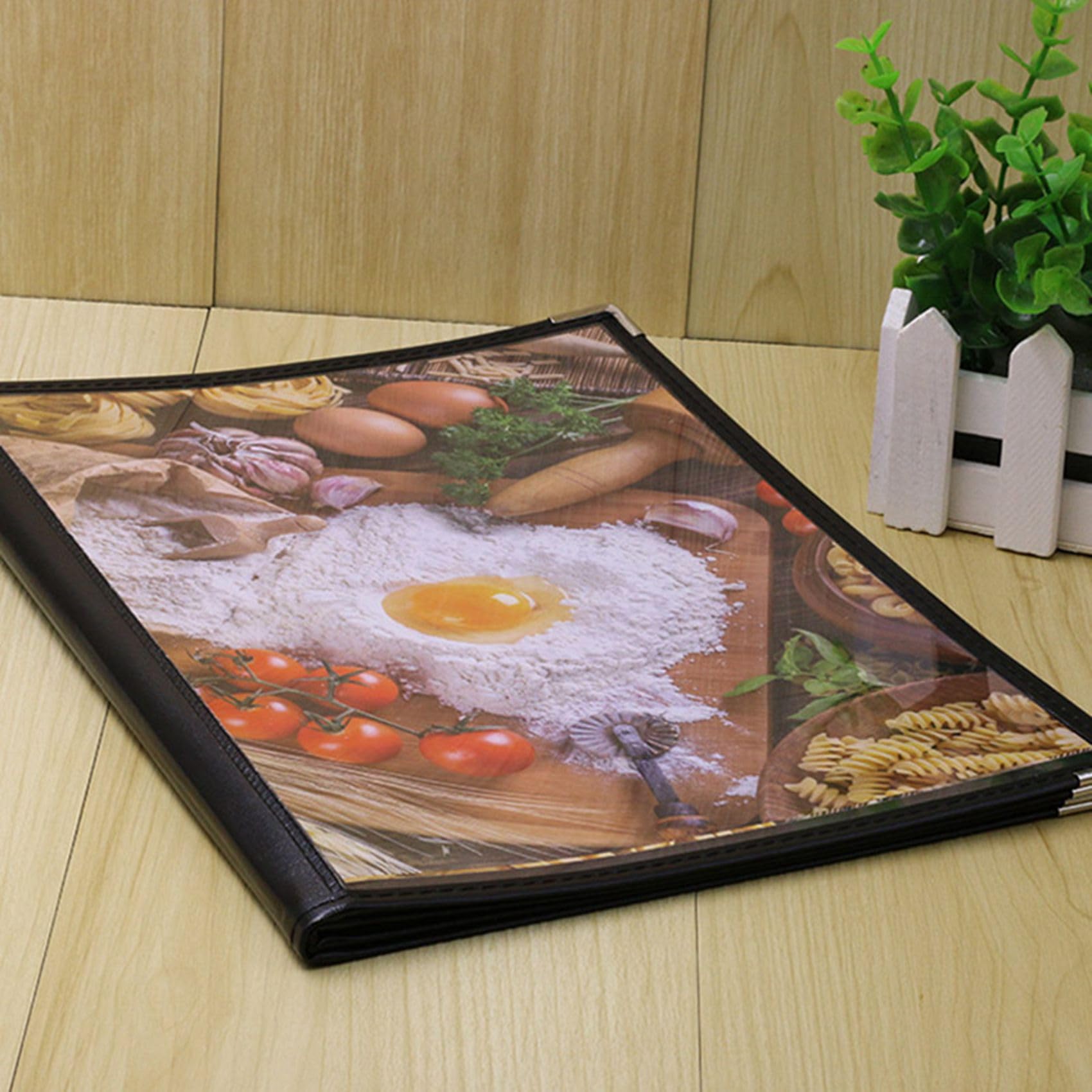 Accessoire Restauration Couvertures Menu Restaurant VENEKA Lot De 10 | Format A4 4 Pages Transparentes Pour Café Bar PVC Durable