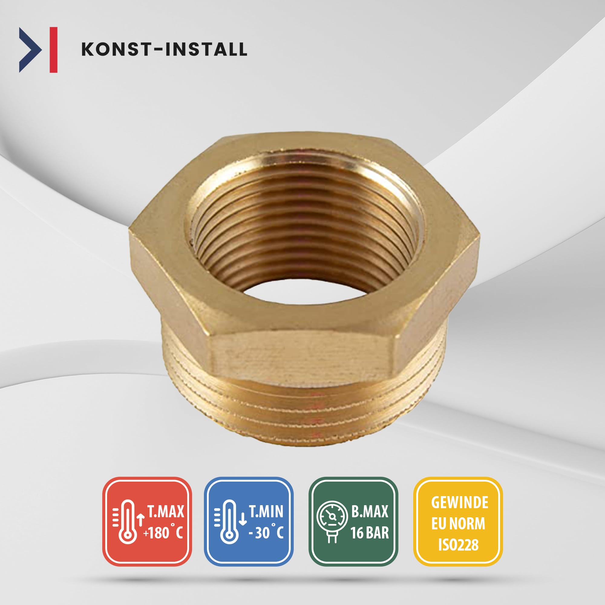 JIHXYER Reduzierstück Messing G3/8 Auf G1/4 - 3 Stück Sechskant Adapter Für Rohrinstallation