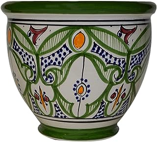 Treasures Of Morocco Flower Pot Moroccan Spanish Garden Drain Hole Ceram...