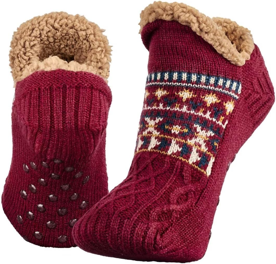 Slipper Socks for Men & Women Fluffy Slipper Socks with Grippers Non Slip Fleece Lining Heat Holding