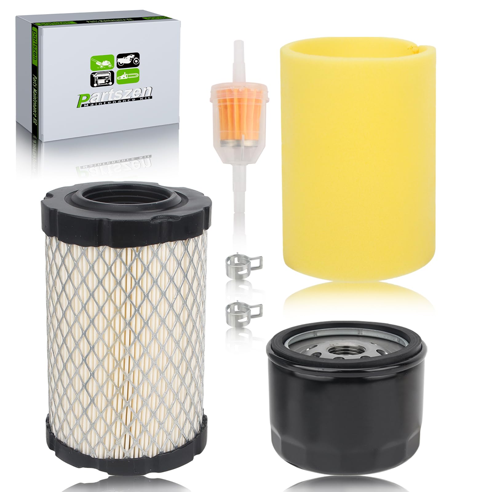 partszen YTH24V48 Air Fuel Oil Filter Kit for Husqvarna YTH24V54 YTA22V46 YTH18542 YTH24V54 Lawn Mower for John Deere D110 D130 D140 L105 L107 L108