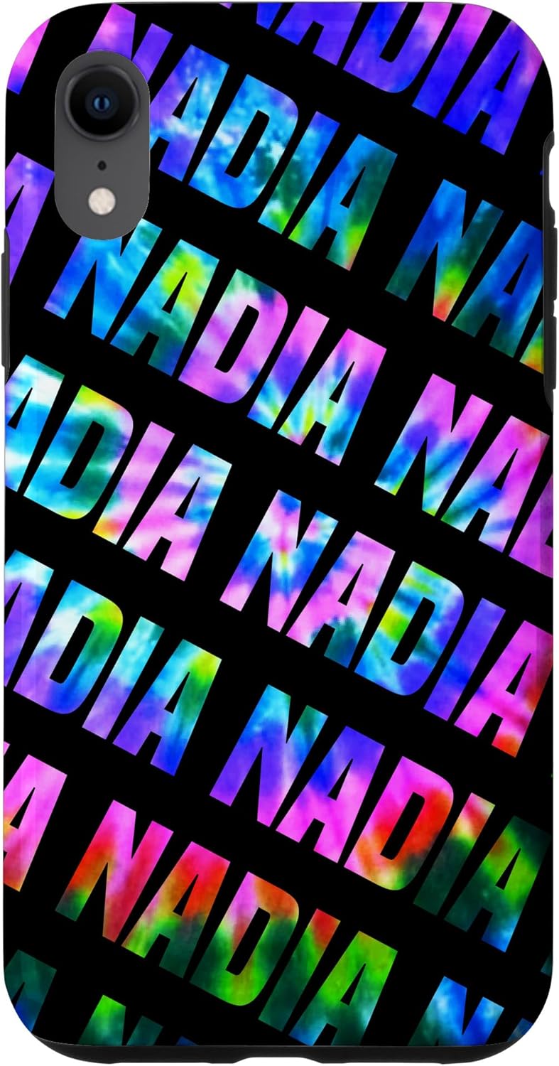 iPhone 13 Custom Nadia Phone Cover Black Personalized Tie Dye Case