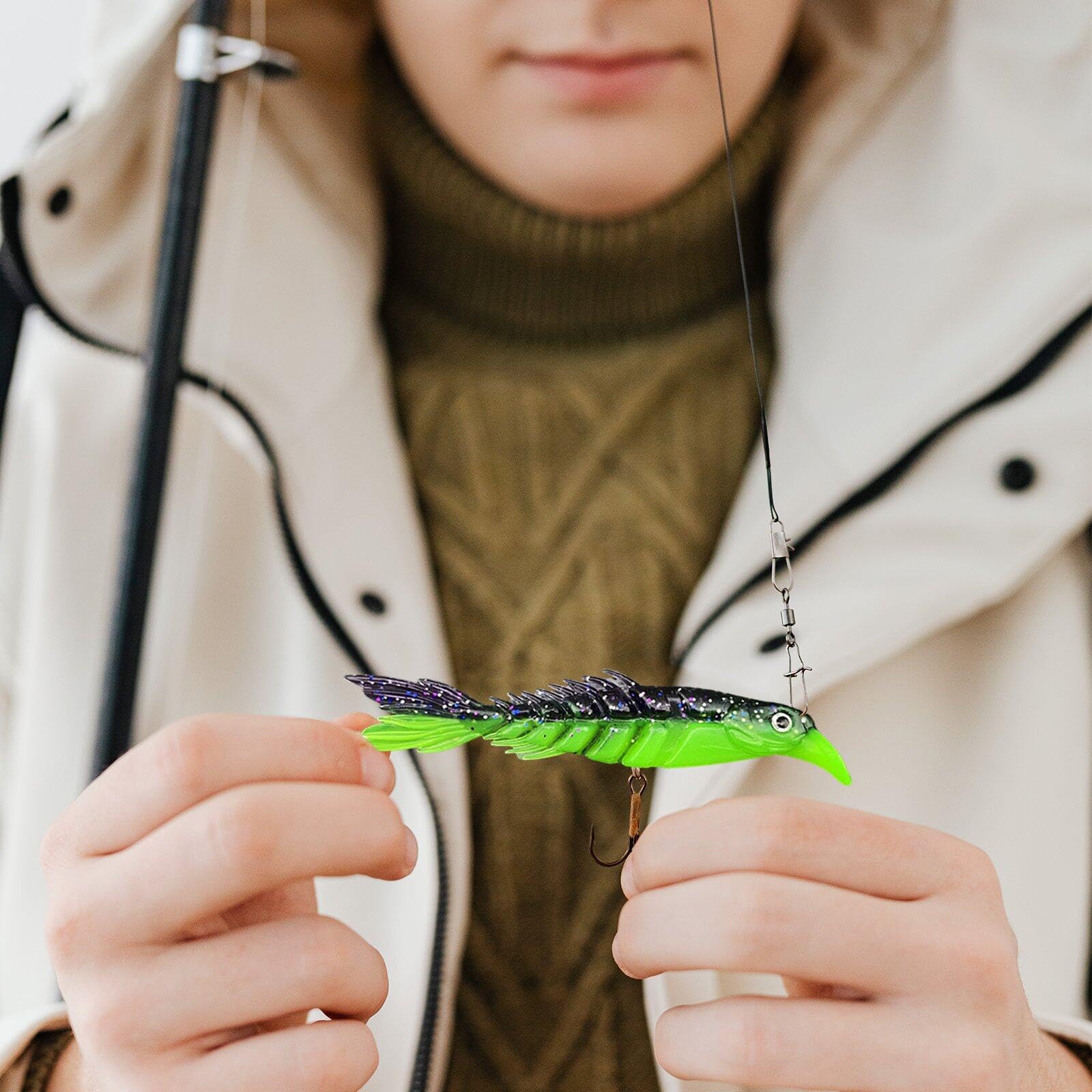 Spinning Pesca Set Da 28 Esche Morbide Per Pesca A Drop Shot, Per Persico, Luccio, Trota, Cavedano Esche A Forma Di Pesce
