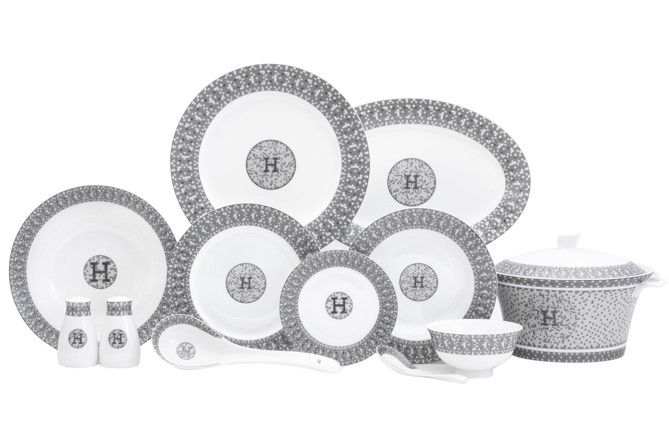 Amazon.com | 44 Piece Bone China Dinnerware - Gorgeous Set for 6