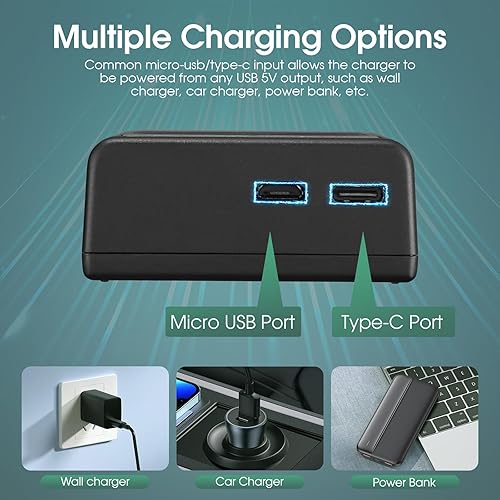 Miniatura 5 de FirstPower EN-EL3e - Paquete de 2 baterías de 2200 mAh y cargador USB dual compatible con cámaras réflex digitales Nikon D50, D70, D80, D90, D100,