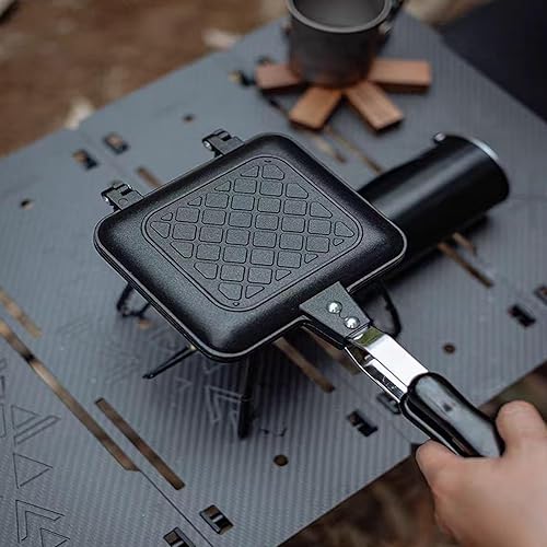 Miniatura 9 de Sandwichera, sartén para hacer panini a la parrilla con platos antiadherentes, prensa para sándwiches tostados para estufa, sartén de aluminio de