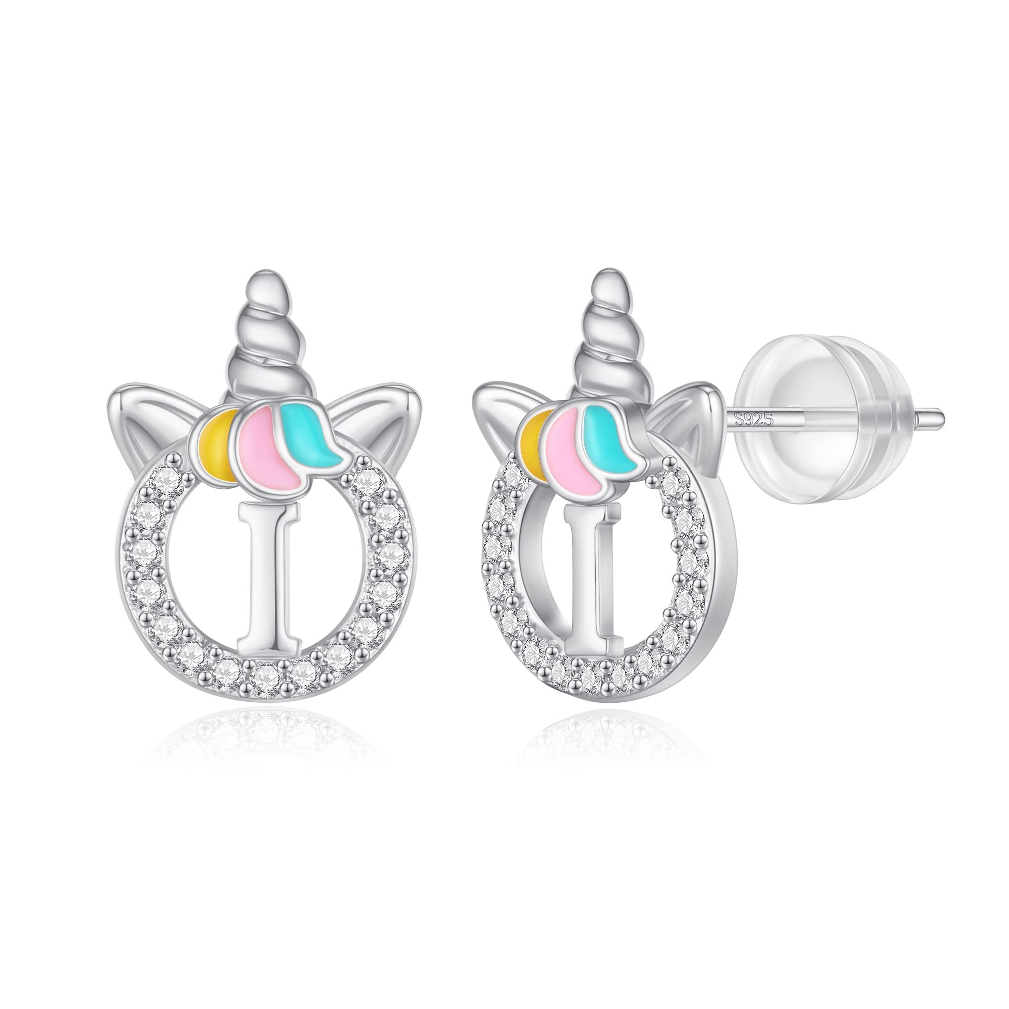 Unicorn Earrings Gifts for Girls - 925 Sterling Silver Stud Earrings