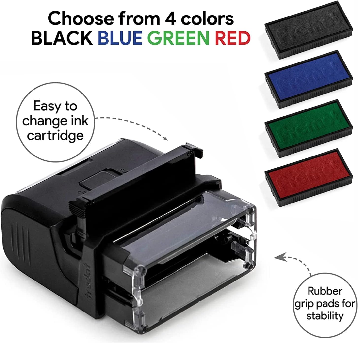 Extra Large Custom Self-Inking Personalized Return Address Stamp - Customizable Up to 6 Lines of Text - Small Business Essentials, Shipping, Work, Office Supplies, Refillable Customized Rubber Stamp