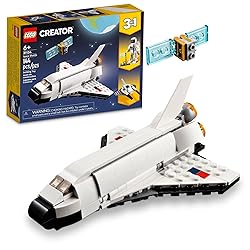 LEGO Creator 3 in 1 Space Shuttle Toys - Space Toys Building Set for Boys & Girls, Ages 6+ - Option to Build 2 Spaceships or Astronaut - Educational Gift for Kids Birthday & Holidays - 31134