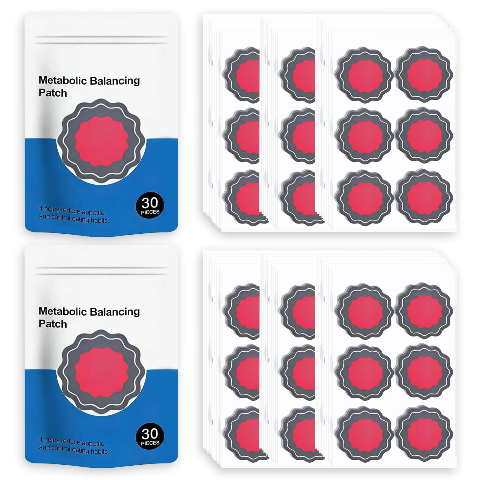 60 Stück Abnehmpflaster, Metabalance Patch, Diskret Hautfreundlich, Patch Sanfte Pflaster zur Unterstützung des Stoffwechselgleichgewichts, Zur Beruhigenden Anwendung, Für Alle Körpertypen