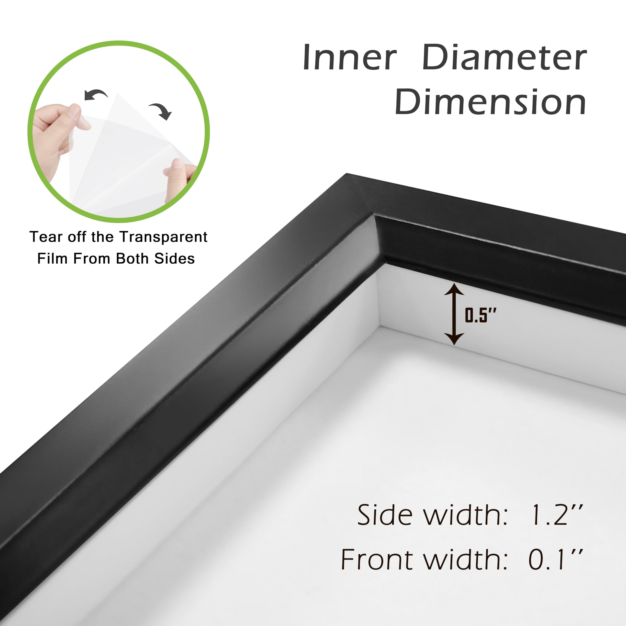 Weikani Cornice fotografica A4 con tappetino,2 Pack-21x30cm Nero Cornice per immagini Plexi-Vetro,Cornice certificato per montaggio a parete o display da tavolo,Set di 2