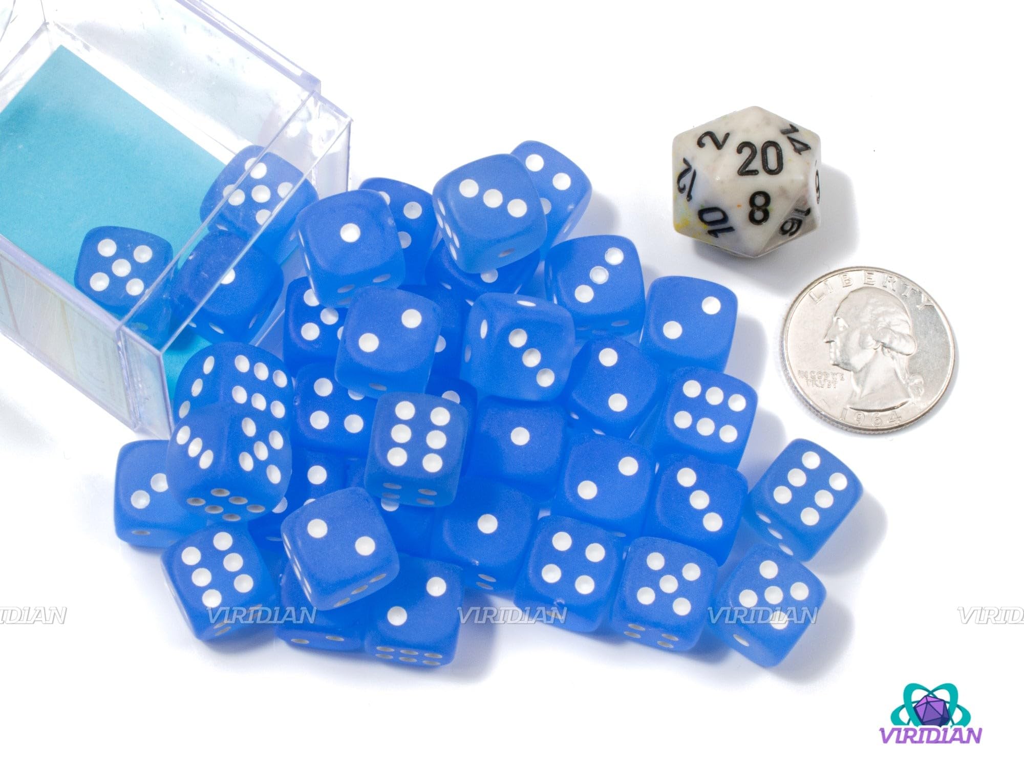 Dice Block with 36 d6 Frosted Blue w/white