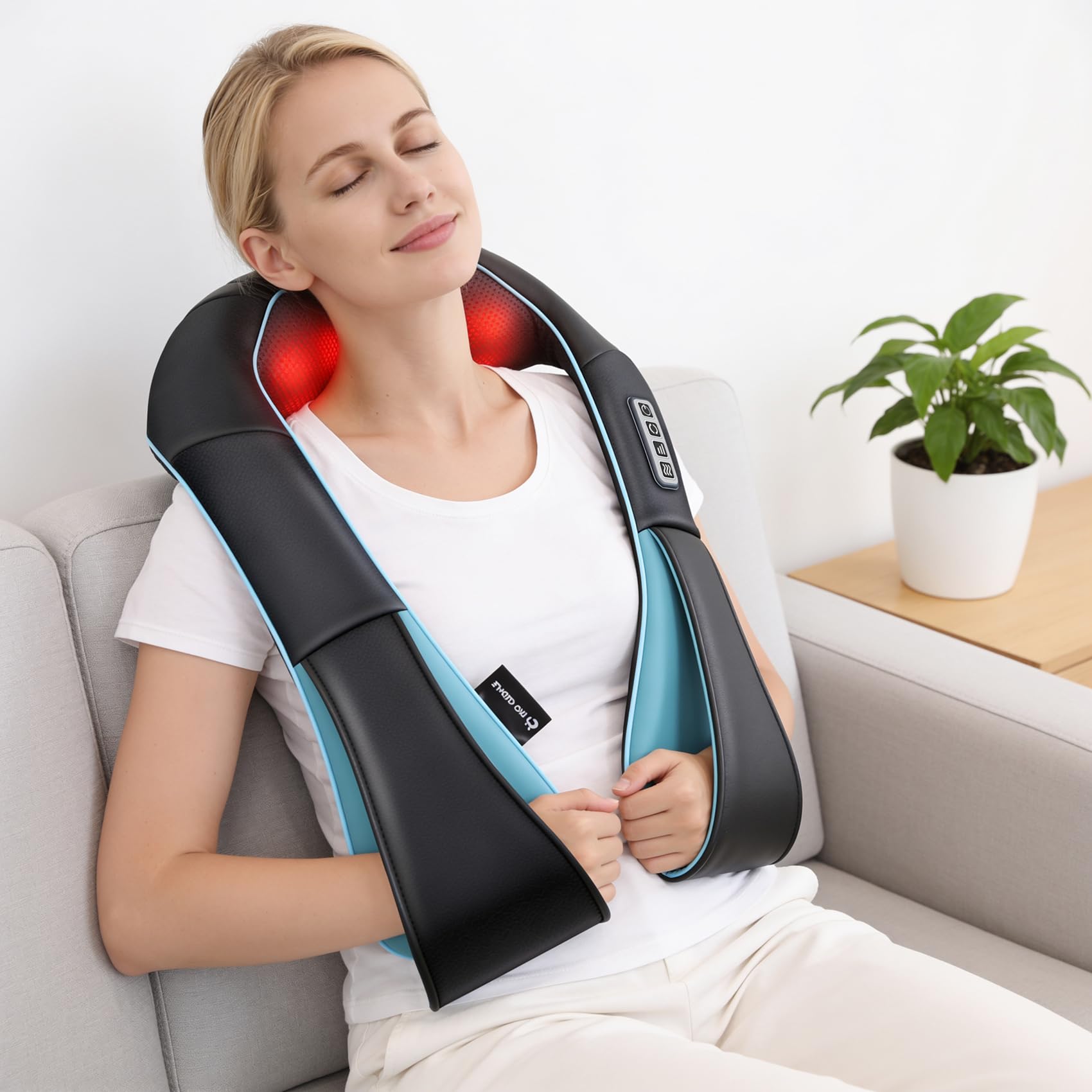 Nackenmassagegerät mit Wärme, Rückenmassagegerät Geschenke für Frauen/Männer/Mama/Papa, Shiatsu-Schultermassagegerät, Elektrisches Tiefengewebe 4D Knetmassagegerät Geschenke für Weihnachten, Muttertag