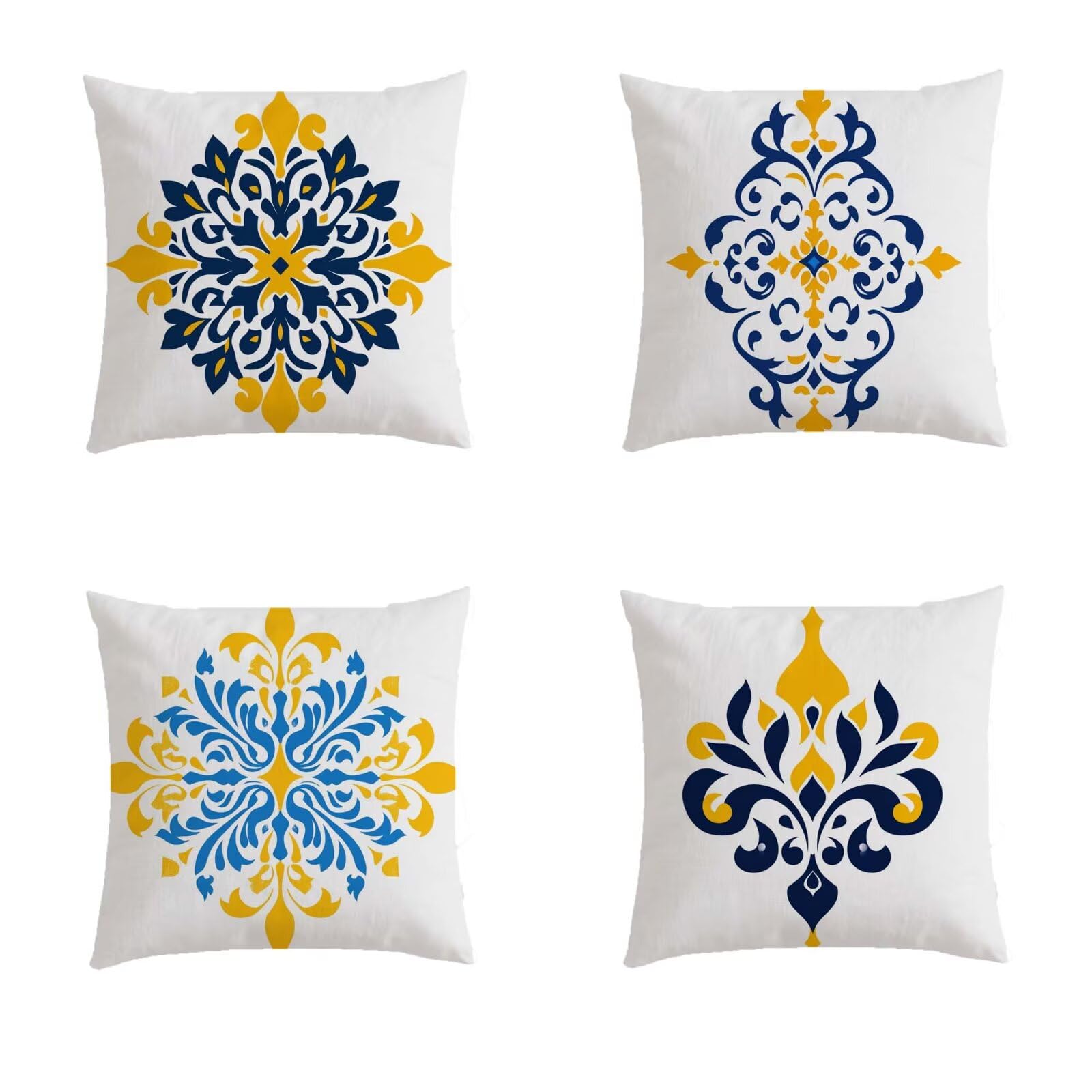 Housse de coussin 60x60cm jaune bohéme pour sublimer votre salon de jardin