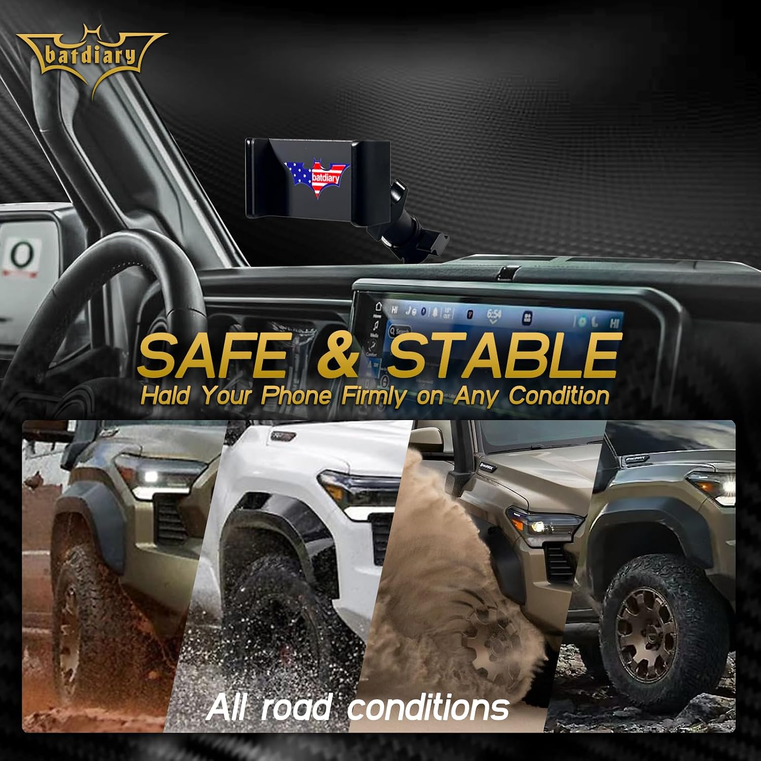 for 2026 2025 Jeep Wrangler 4xe Gladiator Phone Mount Compatible with 2024 2025 2026 Jeep Wrangler JL 4xe & Gladiator Accessories Metal Cell Phone Holder Dash Platform Mount (Driver Side)