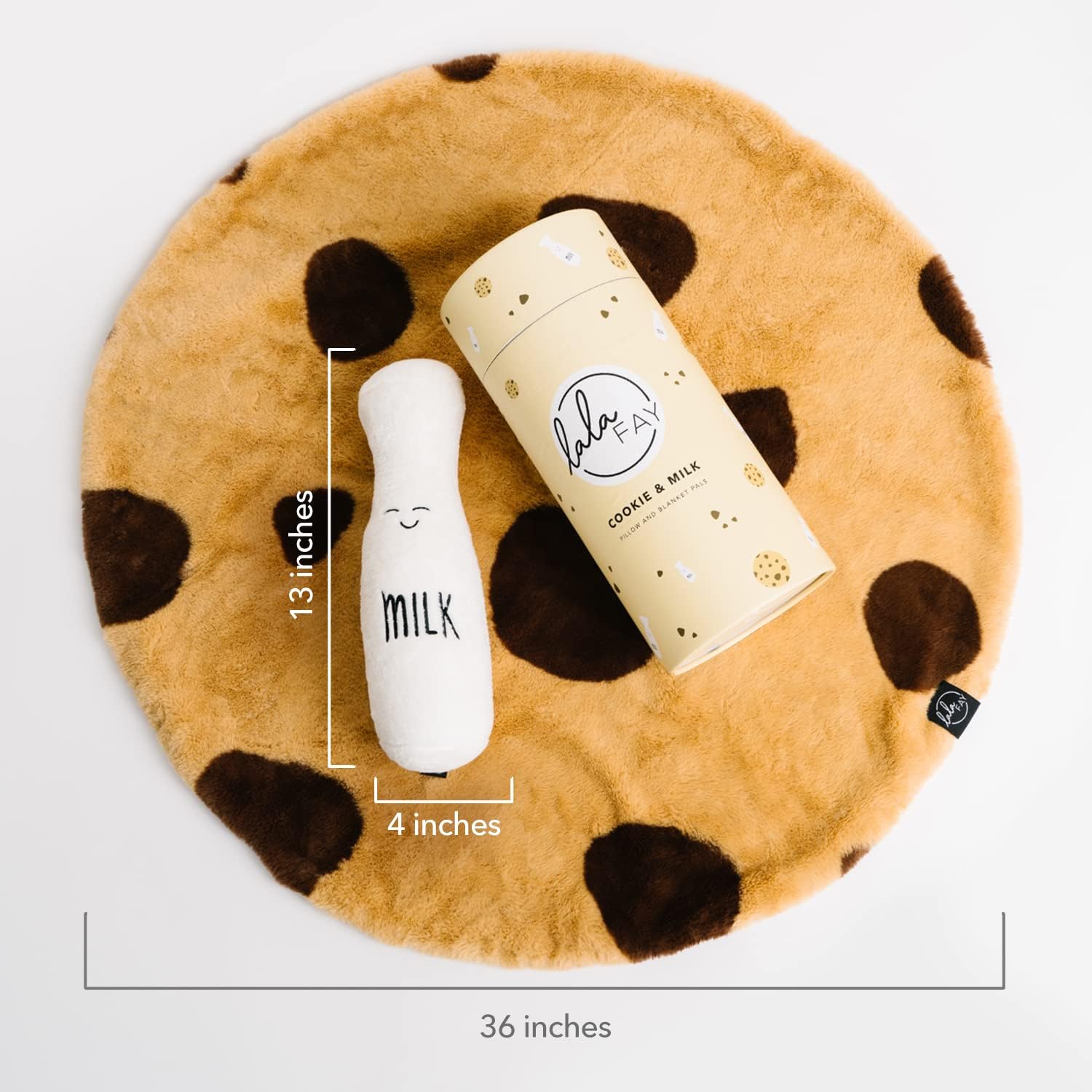 Pillow and Blanket Pals Set – Unisex Luxe Minky Faux Fur Cookie Baby Blanket and Ultra-Soft Milk Bottle Pillow with Premium Filling – Essential Newborn and Toddler Gifts
