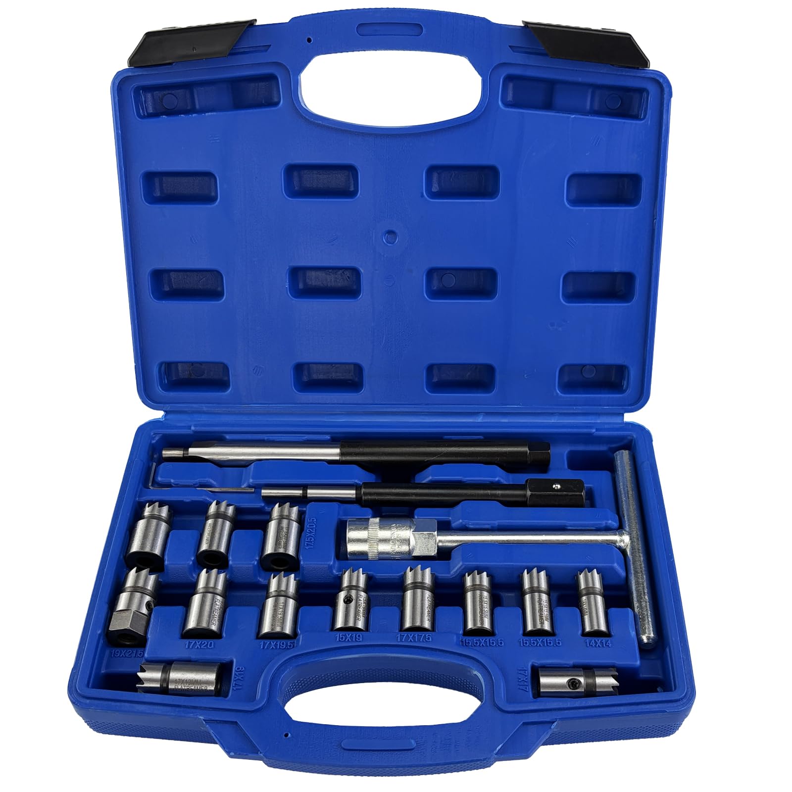 Photo 1 of YMingweiAn Universal 17Pcs Diesel Injector Seat Cutter Set – Re-Face Reamer & Cleaning Tool Kit for Injector Nozzle Seating Surface Repair, Compatible with Most Diesel Engines