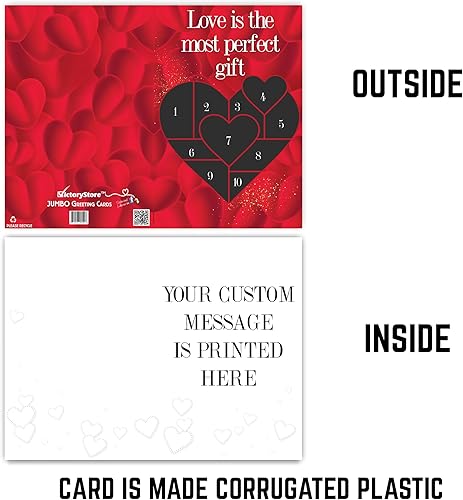 Miniatura 4 de VictoryStore Tarjeta grande personalizada para el día de San Valentín de 3 pies, 10 fotos, texto interior personalizado, tarjeta de 2 pies x 3 pies,