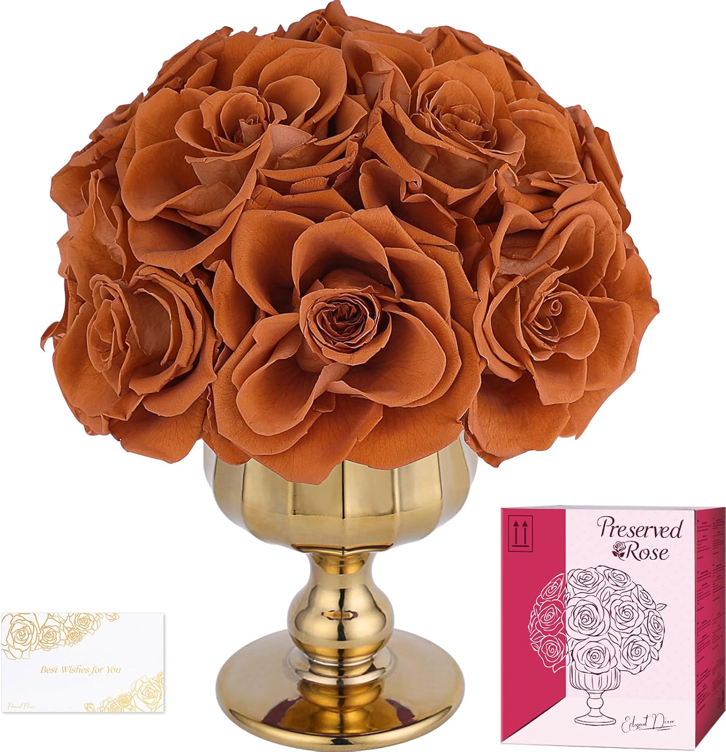 Forever Flowers Preserved Roses in Glass Vase, Flower for Delivery, Eternal Roses R...