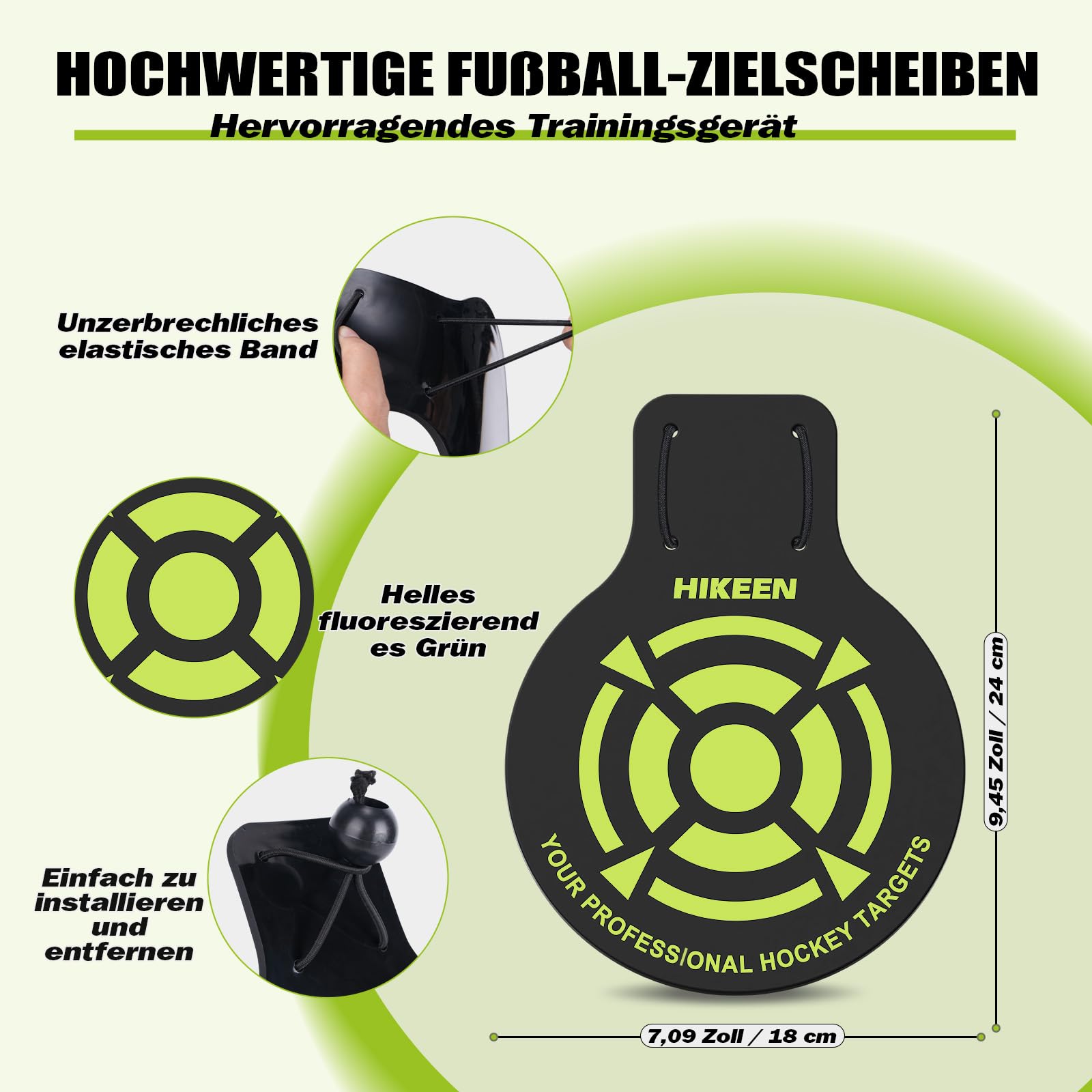 Hikeen Pacco da 4 Cesti da Tiro per Calcio, Bersaglio di Precisione Rimovibile da Appendere a Porta da Calcio, Rete o Porta Portatile, Bersaglio in PVC 5mm per Esercizi di Tiro