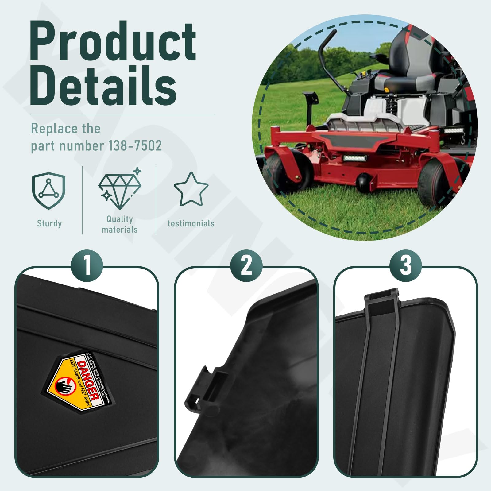 Entladungsabweiser 138-7502 Für Exmark Quest & Toro TimeCutter (42-60 Zoll)