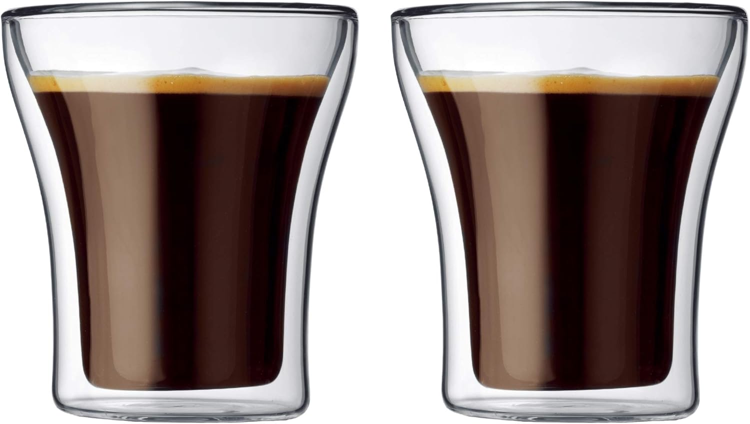 Bodum ASSAM Coffee Glass Set (DoubleWalled, Dishwasher Safe, 0.2 L/7
