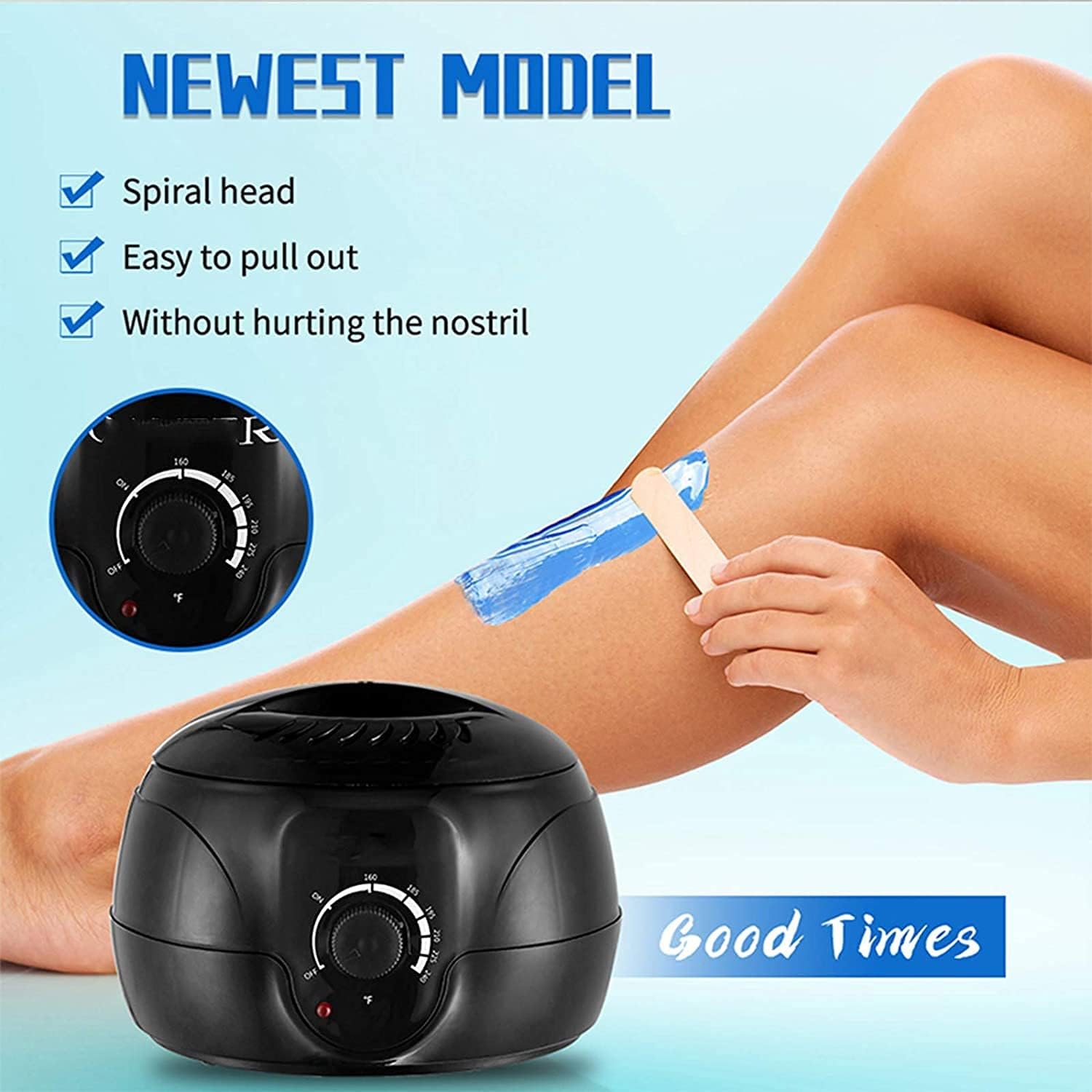 Wax Warmer,Waxing Kit for Women, Professional Wax Warmer for Coarse Hair Removal, Porous Heat Dissipation, Aluminum Alloy Pot, Rotating Temperature Control,for Body, Legs, Face, Underarm, Bikini, for