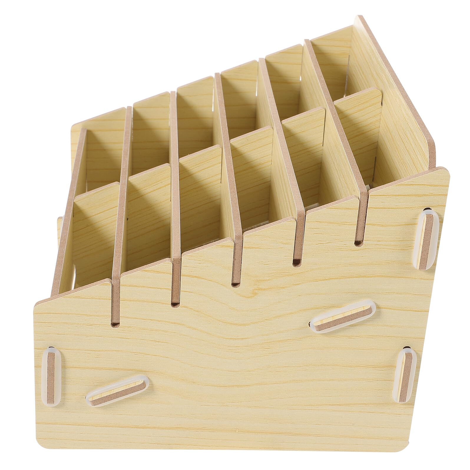 Scatola per Carte da Gioco Multi-griglia in Legno Beige | Capienza Ampia, Trasporto Pratico, per Piccoli Oggetti e Carte da Gioco, Organizer Compatto