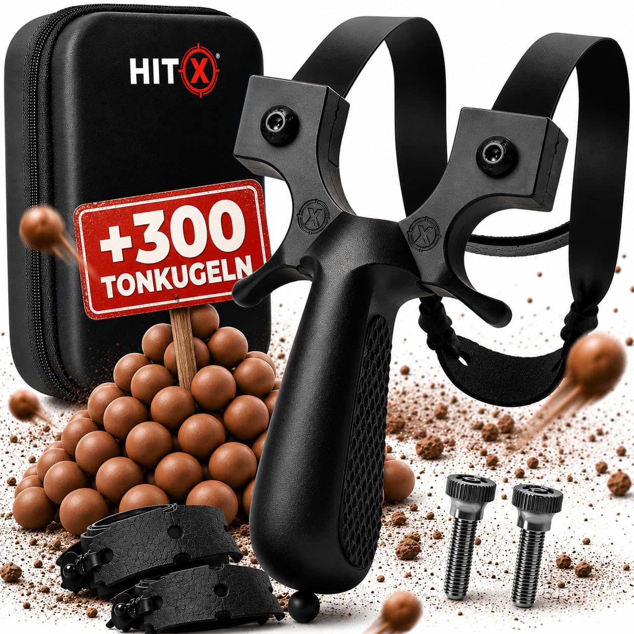 HITX® Profi Steinschleuder mit Super Grip Griff - Zwille für Erwachsene