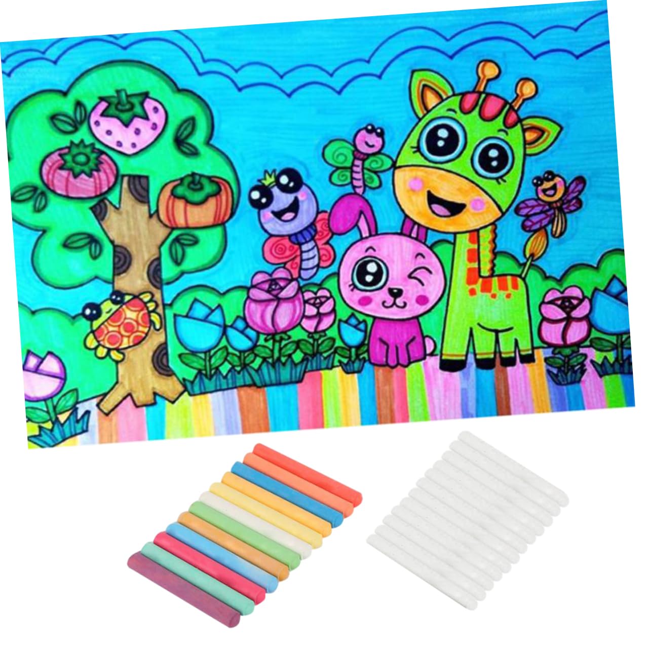 EXCEART 48piezas Tizas Sin Polvo y Solubles Agua Colores Tizas Coloridas Para Pizarra Para Maestros y Manualidades