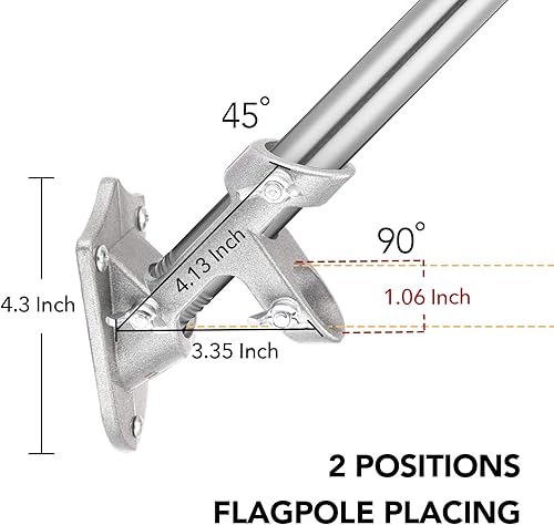 Miniatura 24 de Mástil de bandera para casa con bandera estadounidense de 3 x 5, montaje en pared de 6 pies con soporte para porche del hogar, decoración al aire