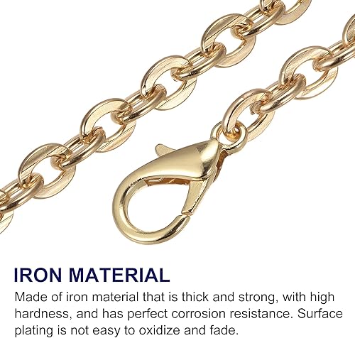 Miniatura 4 de uxcell Correa de cadena para bolso, 3 piezas de 43 x 0.22 pulgadas, correa de cadena plana de hierro, cadenas de hombro, correa de repuesto para