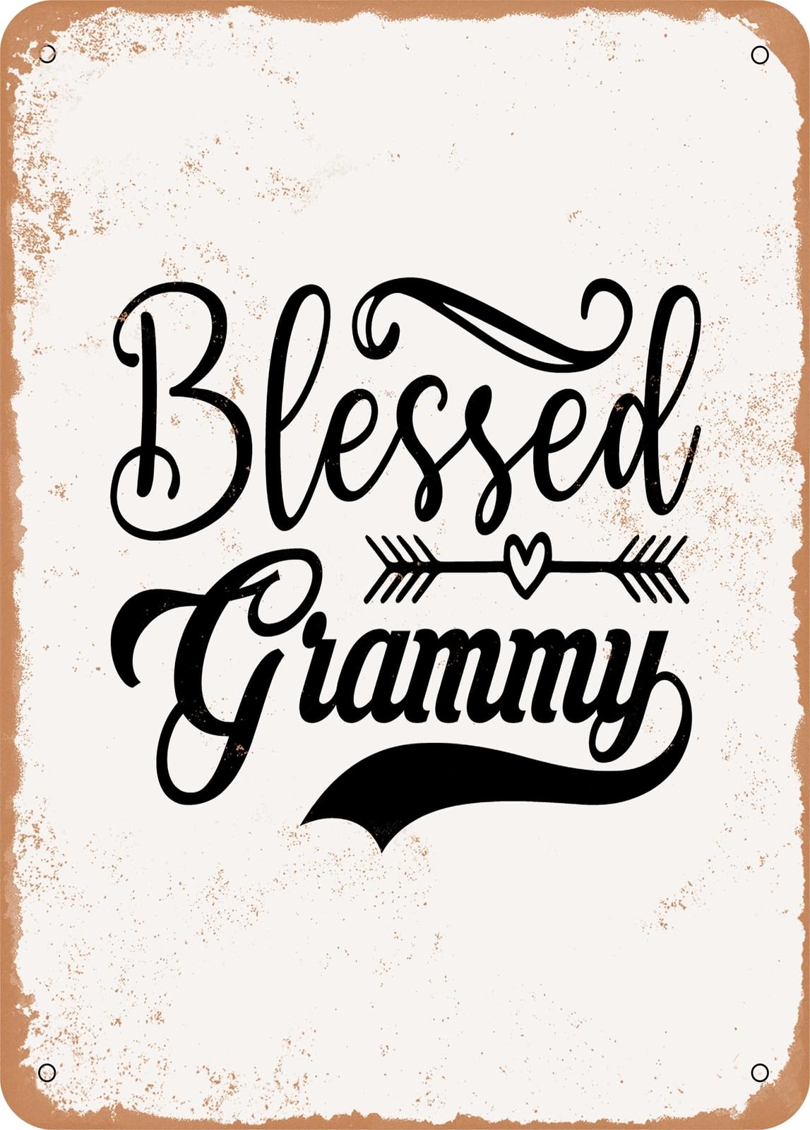 Metal Sign - Blessed Grammy - Vintage Rusty Look home decor