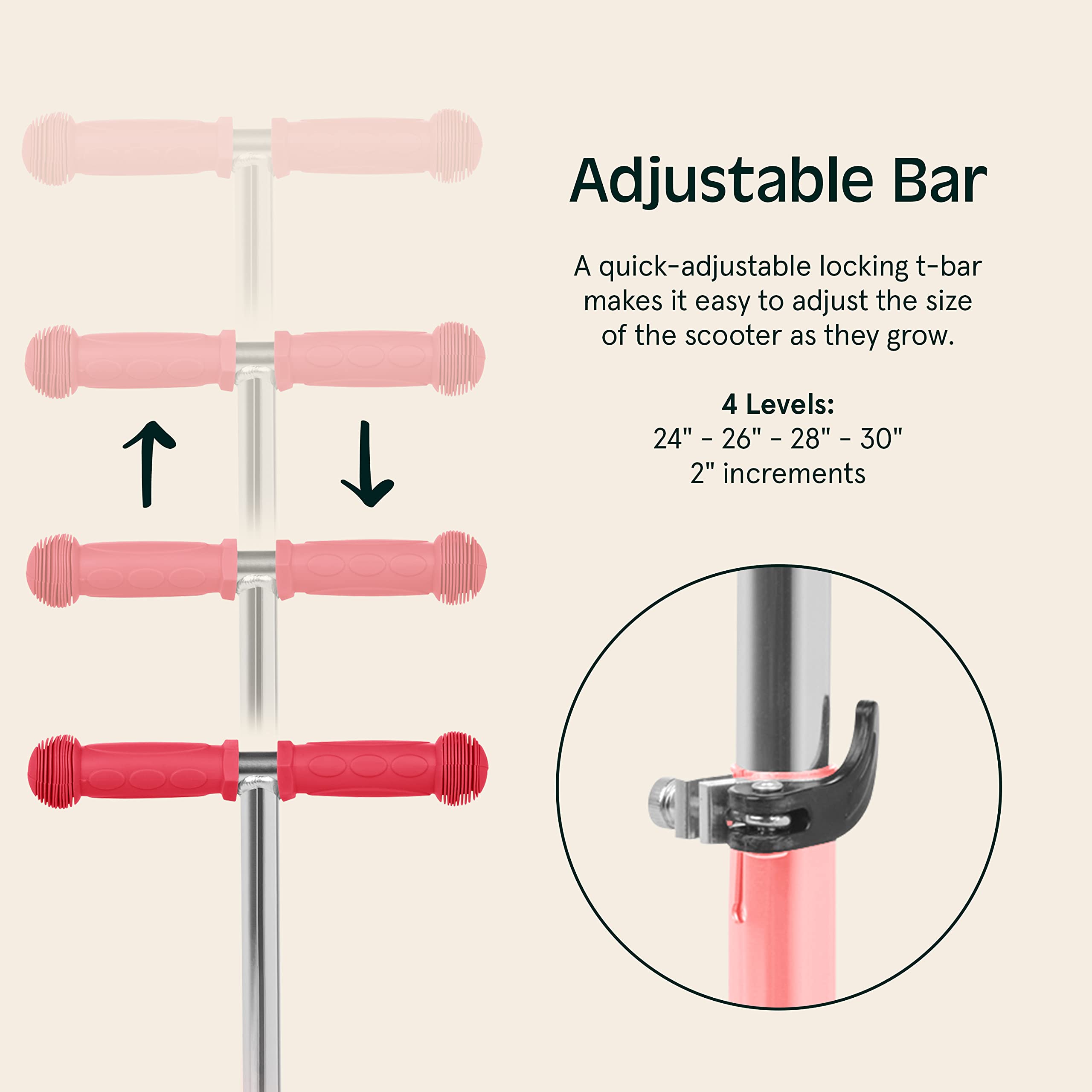 Retrospec Chipmunk Kick 3 Wheel Scooter for Kids, Toddlers, Girls & Boys - Padded Handlebars, PU Wheels, & Extra Wide Non-Slip Deck - Children 5 Years & Up - Bubblegum