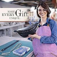 Vista 3 de 420 juegos de remaches de cuero, remaches para manualidades de cuero, 4 colores y 3 tamaños, kit de remaches de cuero con 3 herramientas de cuero