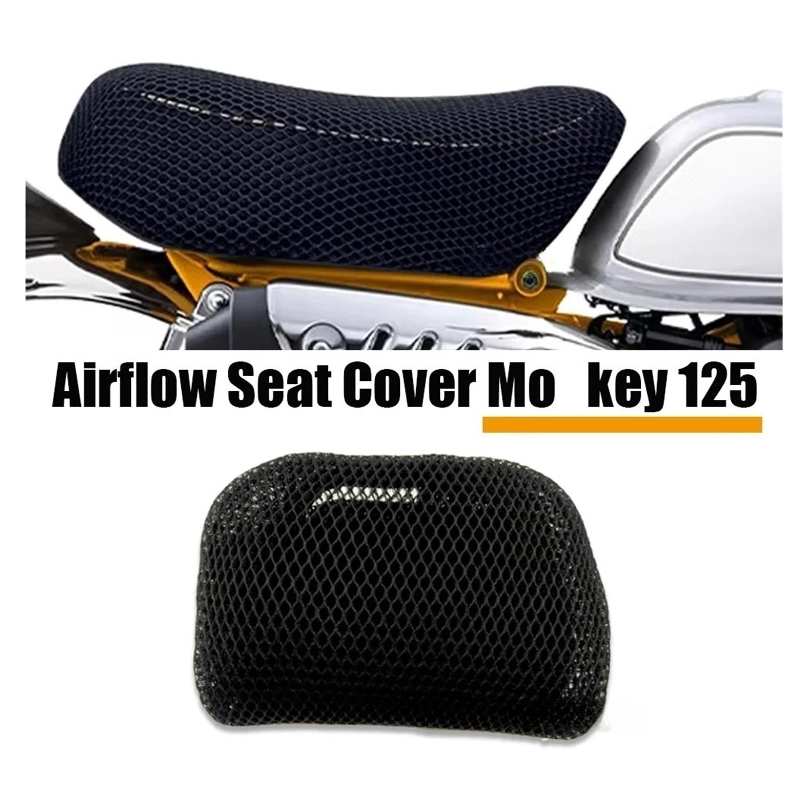 Motociclo Coprisedile Cuscino Per Hond&a Per Monkey 125 Coprisedile Per Moto Isolato Accessori 3D Maglia A Nido D'ape Proteggi Cuscino Sella In Tessuto Di Nylon