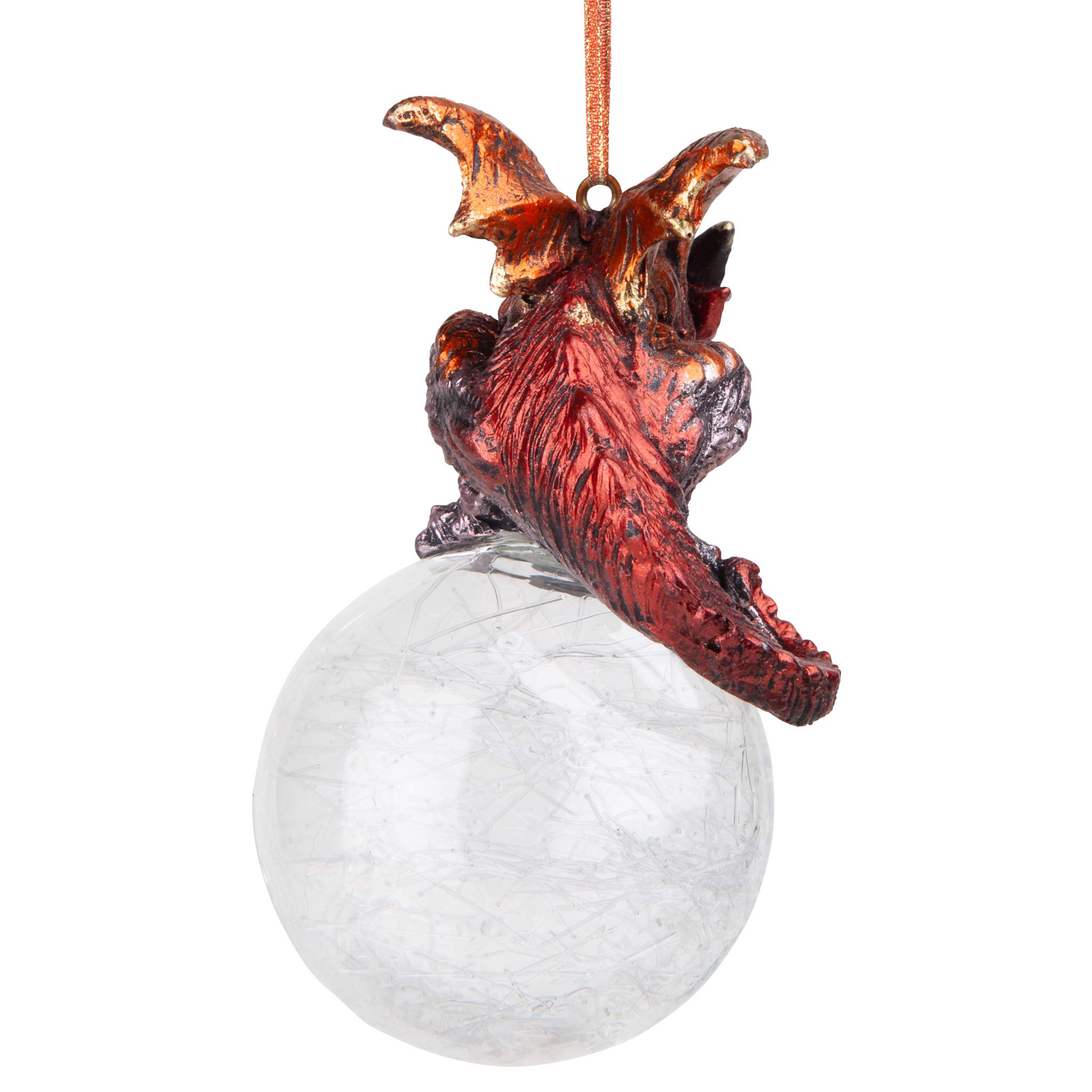 Design Toscano The Pensive Percher Dragon 2018 Collectible Holiday Ornament, Resin, Full Color, 9 cm,Christmas - Image 3