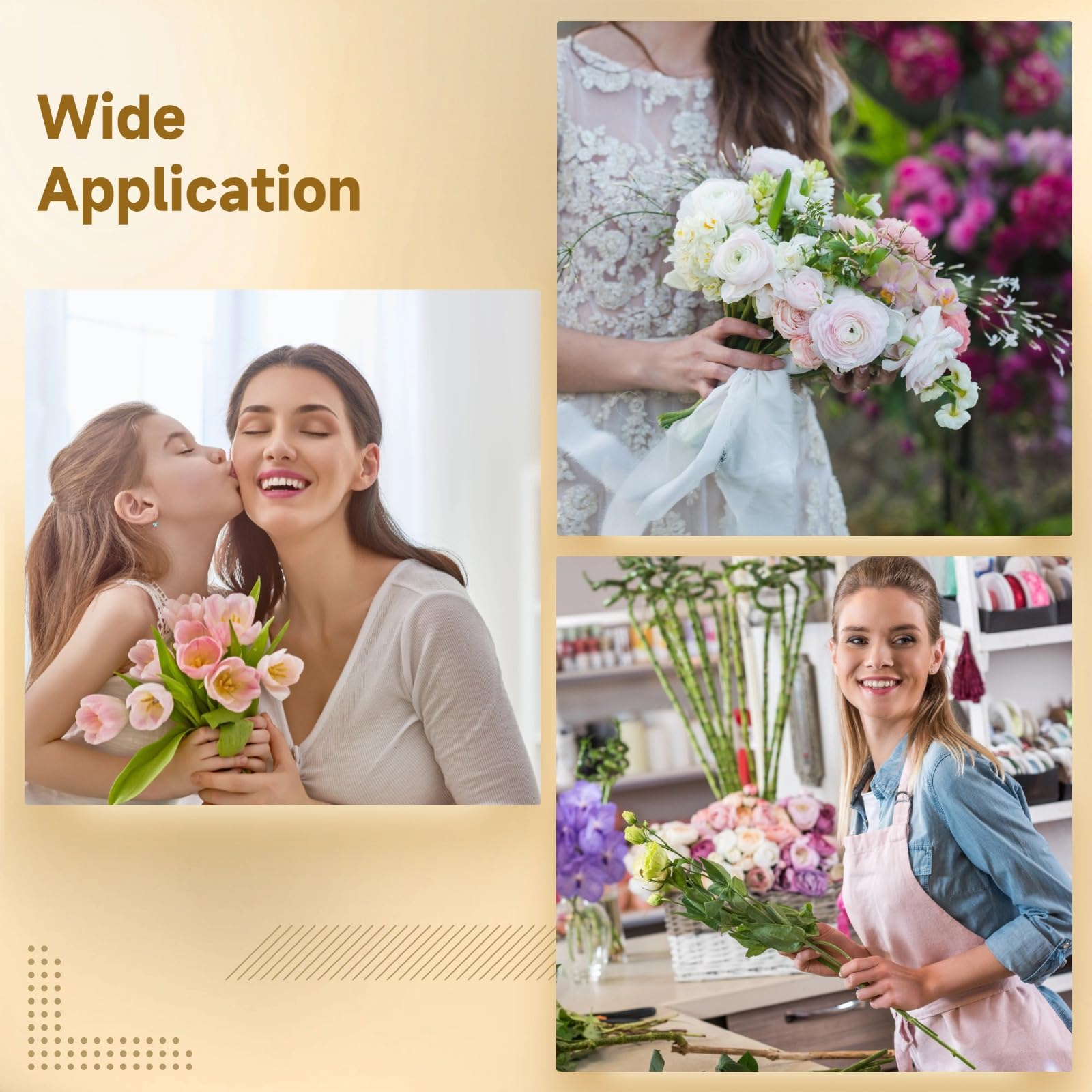Kit di 302 bouquet di fiori con spilli scintillanti, set di composizioni floreali fai da te, viene fornito con tubi trasparenti per vasi e nastri di raso, ideale per decorare e avvolgere fiori